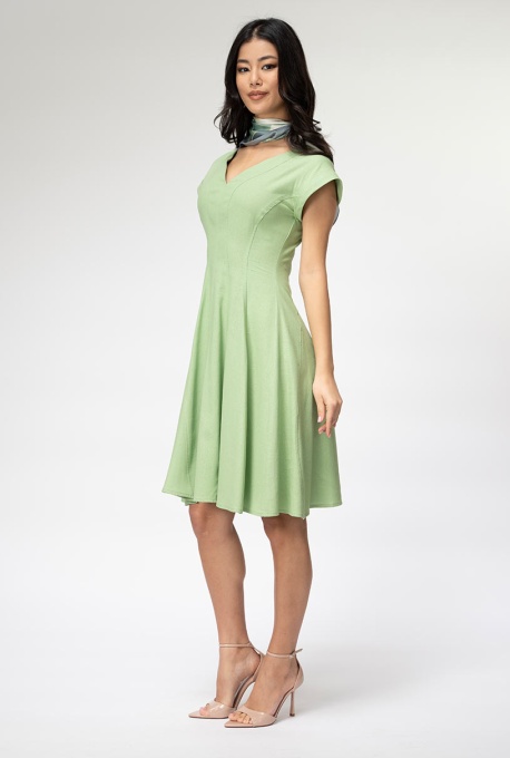 Rochie de in uni cu croi amplu YANIRA, Hermosa, olive - Img 4