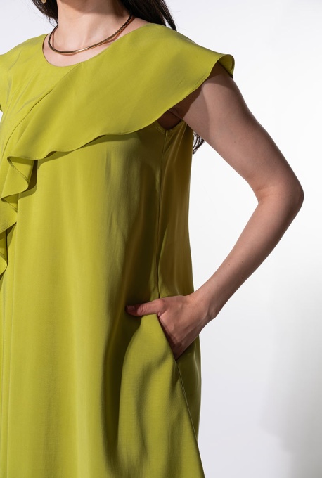 Rochie din rayon MARUSIA, Hermosa, lime - Img 3