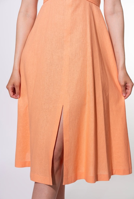 Rochie Talia somon – eleganță și rafinament din in și vâscoză - Img 5