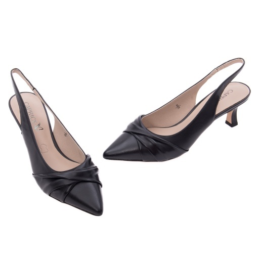 Saboti dama din piele naturala, Caprice, 9-29600-46 022 BLACK NAPPA, negru - Img 2
