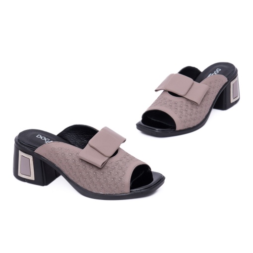 Saboti dama din piele naturala, Dogati, 017 9506, gri - Img 2
