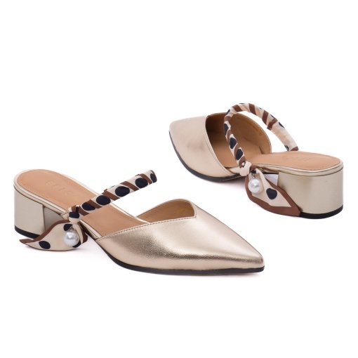 Saboti dama din piele naturala, Epica JG4C357-874-M592 12-N, auriu - Img 3