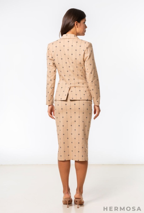 Sacou Claudia din gabardin Bej - Img 16