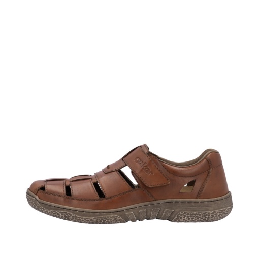 Sandale bărbătești casual, Rieker 03578-24 din piele naturala, maro - Img 4