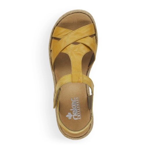 Sandale dama casual, piele ecologica, V0919-68, galben - Img 7