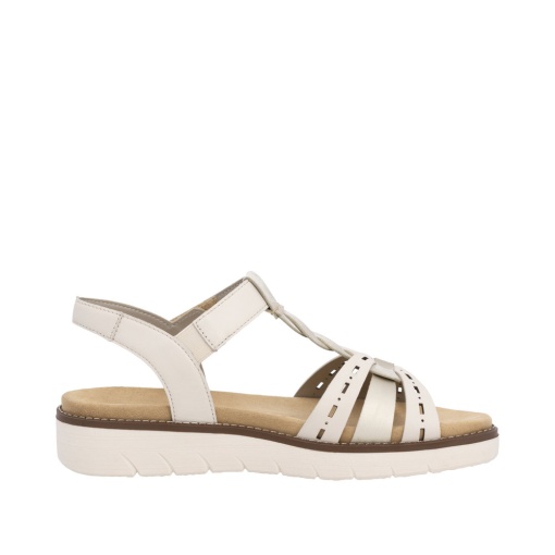 Sandale dama casual, Remonte D2044-60 din piele naturala, crem - Img 6