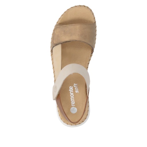 Sandale dama din material sintetic, Remonte D3J50-92, taupe metalizat - Img 6