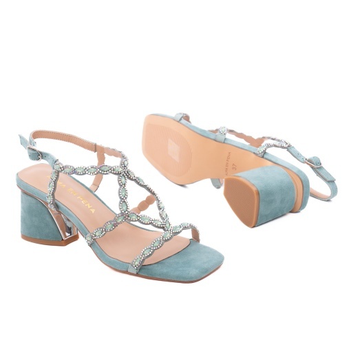 Sandale dama din piele intoarsa, ALMA EN PENA V263004 SUEDE JADE, verde - Img 4