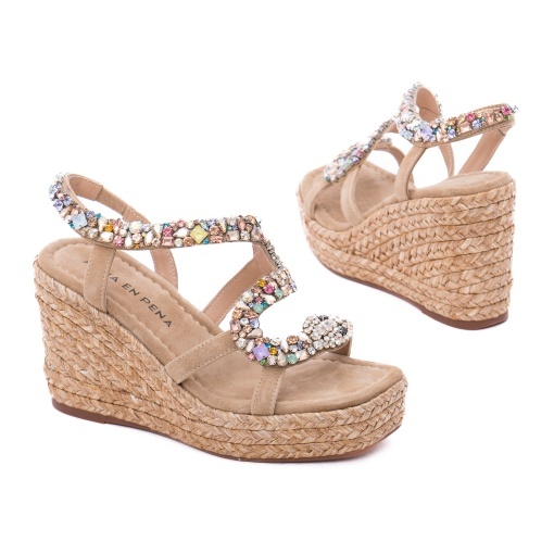 Sandale dama din piele intoarsa, ALMA EN PENA V266052 SUEDE SAND, bej - Img 3