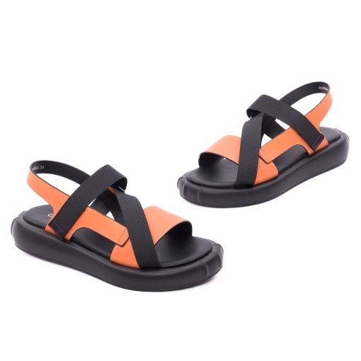 Sandale dama din piele mix, Gryxx H1WC80009D 11-Z, portocaliu - Img 2