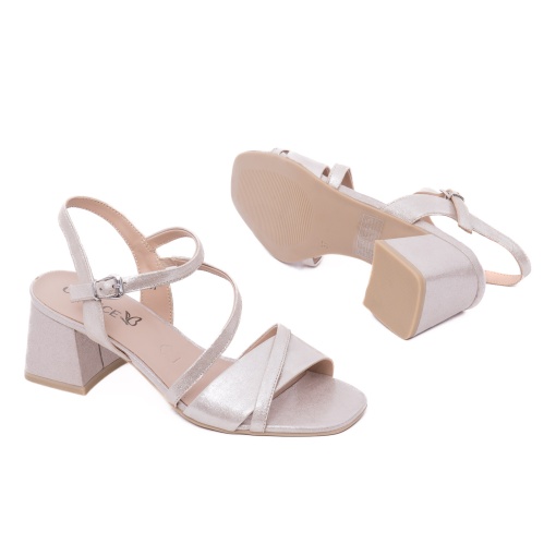 Sandale dama din piele naturala, Caprice, 9-28300-44 354 TAUPE SUE.MET, taupe - Img 4