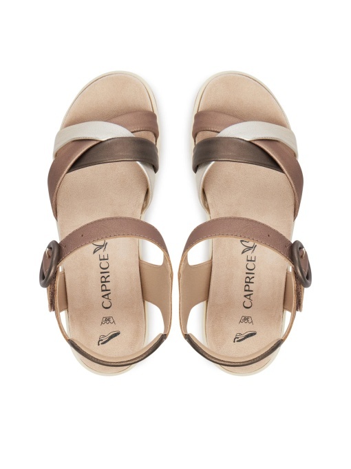 Sandale dama din piele naturala, Caprice 9-28304-46 366 TAUPE METALLIC, taupe metalizat - Img 3