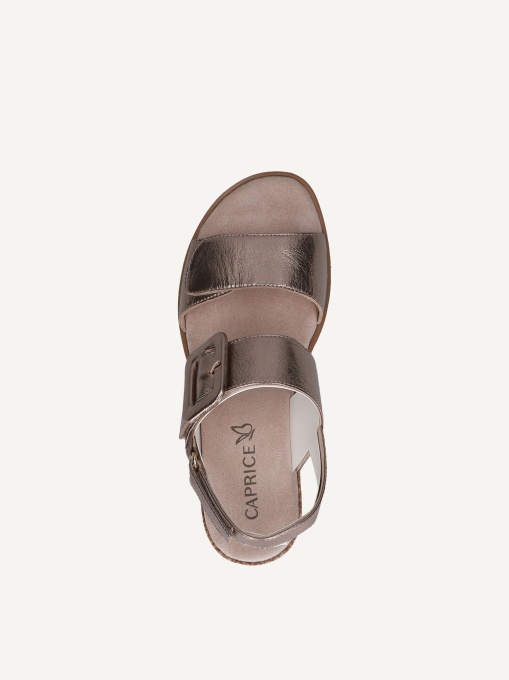 Sandale dama din piele naturala, Caprice 9-28753-42 341 TAUPE METALLIC, taupe metalizat - Img 3