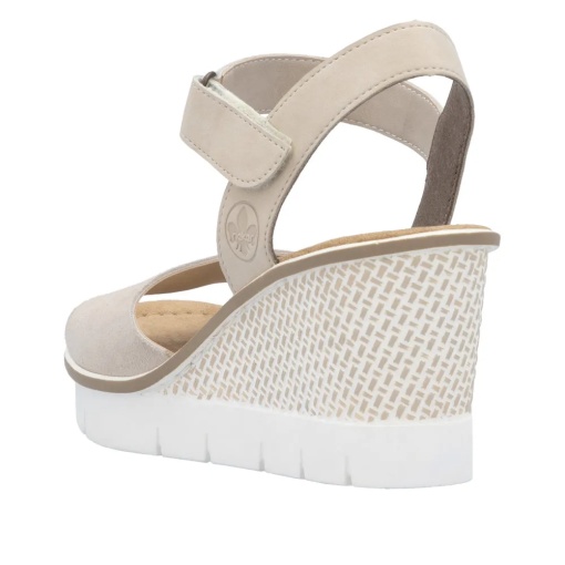 Sandale dama din piele naturala, Rieker 68590-60, bej - Img 3
