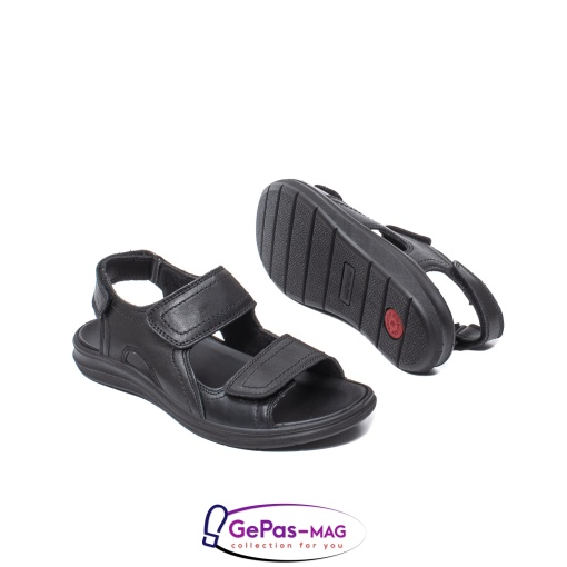 Sandale de barbat, piele naturala, IC702730 Negru - Img 4