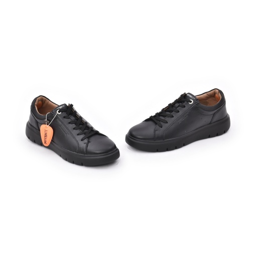 Sneakers bărbați din piele naturală Impronte Venier Derby IM62000A 062, negri — perspectivă pereche