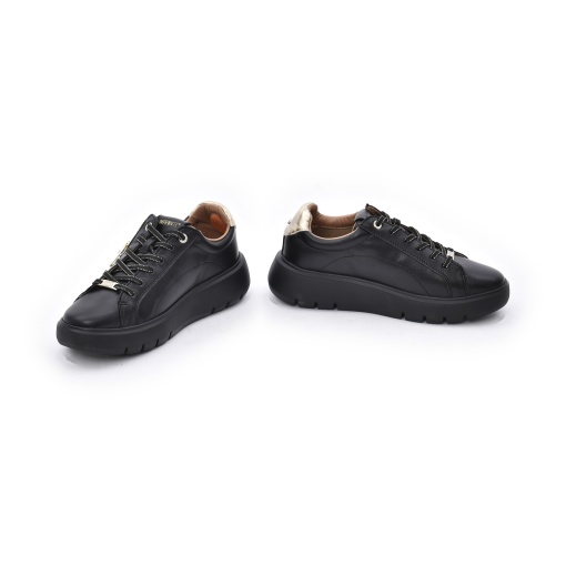 Sneakers damă din piele Impronte Venier Zip IL62501A 319, negru cu auriu — profil interior