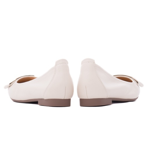 Balerini dama din piele naturala, PASS Collection M4M480012B 52-N, crem - Img 5
