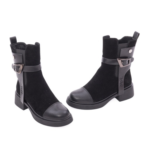 Botine dama din piele intoarsa, Epica 1XS70025A 01-N, negru - Img 3