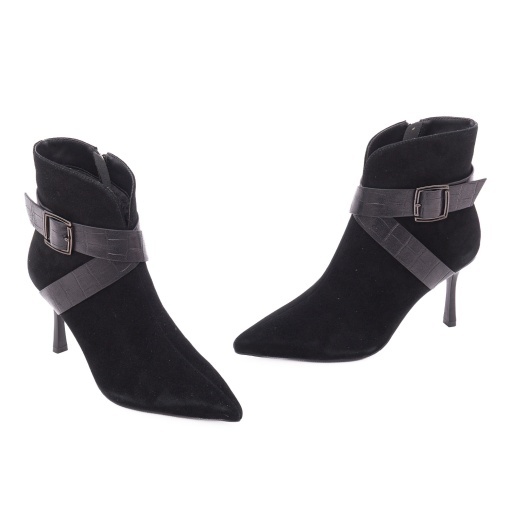 Botine dama din piele intoarsa, Epica 36B99-UM3575-015B2 01-I, negru - Img 2