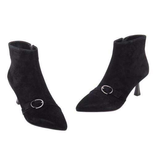 Botine dama din piele intoarsa, Karisma 324A584-38B-12 01-I, negru - Img 2