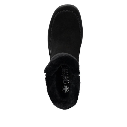 Botine dama din piele intoarsa, Rieker L7188-00, negru - Img 5