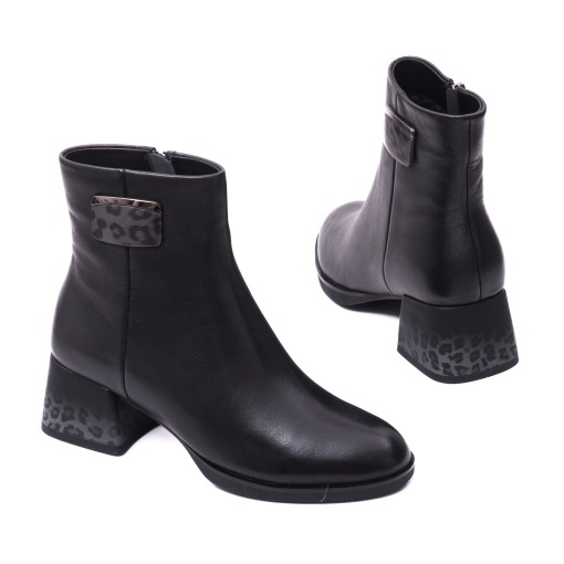 Botine dama din piele naturala, Epica, 1JI70034B 01-N, negru - Img 3