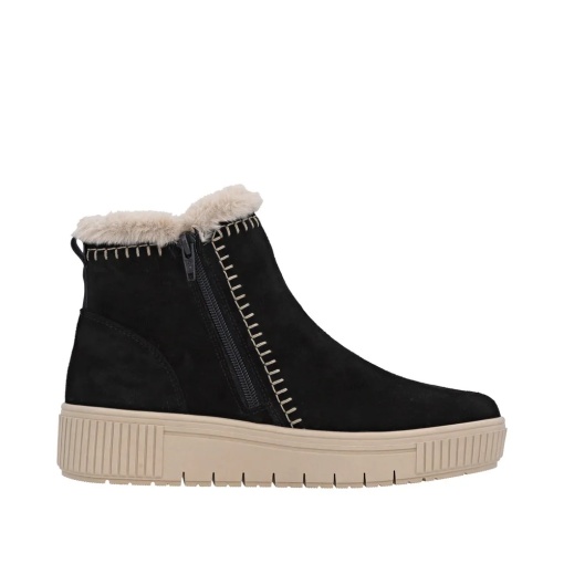 Botine dama din piele naturala intoarsa, Remonte D3B70-03, negru - Img 4