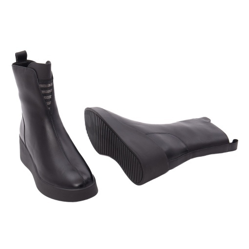 Botine dama din piele naturala, Karisma 1DL70021A 01-N, negru - Img 3