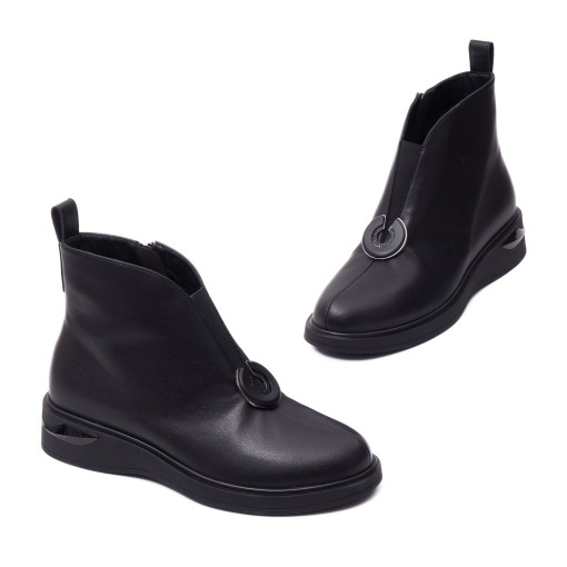 Botine dama din piele naturala, Karisma JYJY70002B 01-N, negru - Img 2