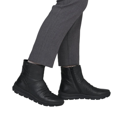 Botine dama din piele naturala, Rieker Z0066-00, negru - Img 2