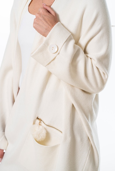 Cardigan dama - Ecru - marime unica - Img 4