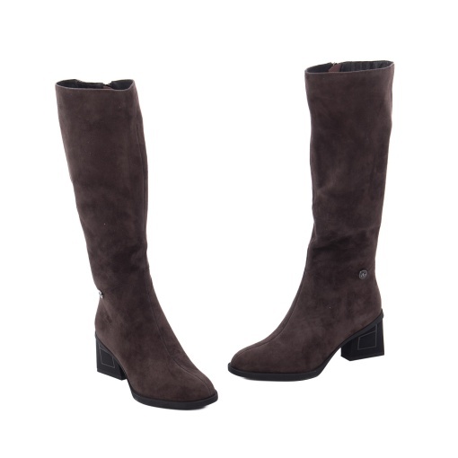 Cizme dama din piele naturala intoarsa, Feeling D302-3237, maro coffee - Img 2