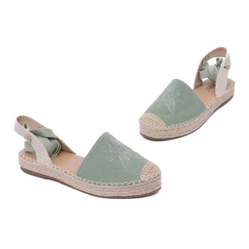 Espadrile tip sandale, cu talpă din iută, 1W70429 06-T, verde - Img 2