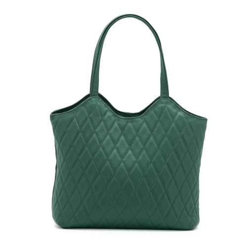 Geantă Zea Shopper Mod 300v Verde – Geantă Tote din Piele Naturală, Lucrată Manual, Matlasată - Img 3