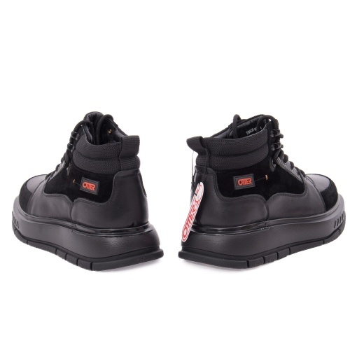 Ghete barbati din piele naturala, Otter 1E690018A 01-N, negru - Img 5
