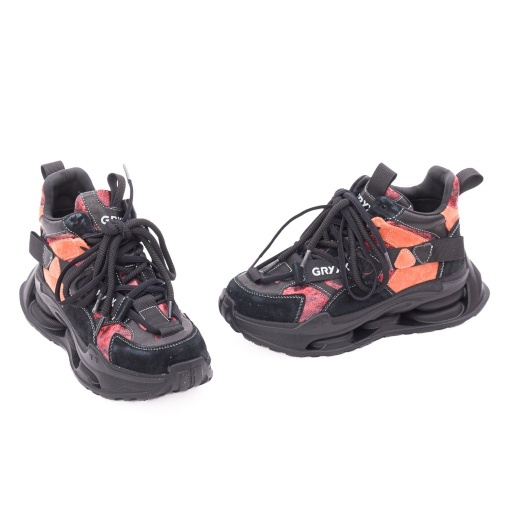 Ghete dama din piele mix, Gryxx 136889A L2-Z, negru diverse - Img 2