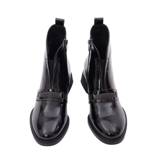 Ghete dama din piele naturala lacuita, Epica 3B317-A801-ZP170B 01-L, negru - Img 5