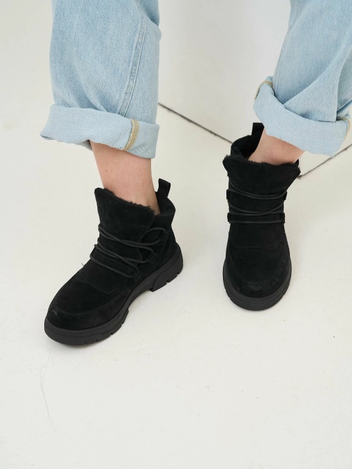 Ghete dama din piele naturala velur, Caprice 9-26255-45 004 BLACK SUEDE - Img 9