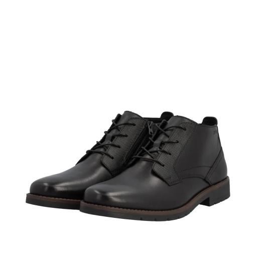 Ghete scurte barbati din piele naturala, Rieker 13902-00, negru - Img 3