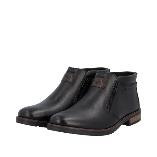 Ghete scurte barbati din piele naturala, Rieker 14656-00, negru - Img 3