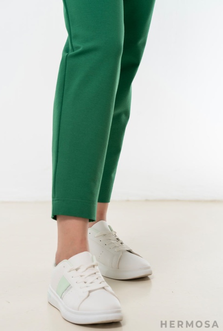 Pantaloni de Trening Adelyn din Tricot Verde - Img 7