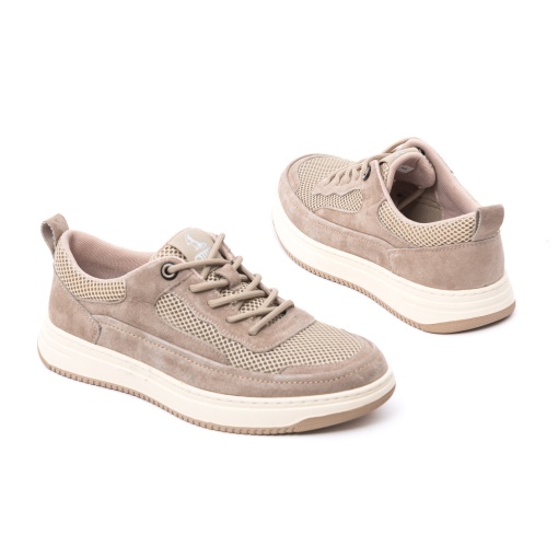 Pantofi bărbătești Otter E6E660006B 03-Z din piele naturala, bej - Img 3