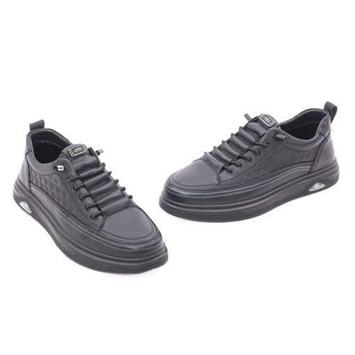 Pantofi barbati casual din piele naturala, Otter 2T6106 01-N, negru - Img 3