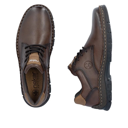 Pantofi barbati casual din piele naturala, Rieker 12213-25, maro - Img 10