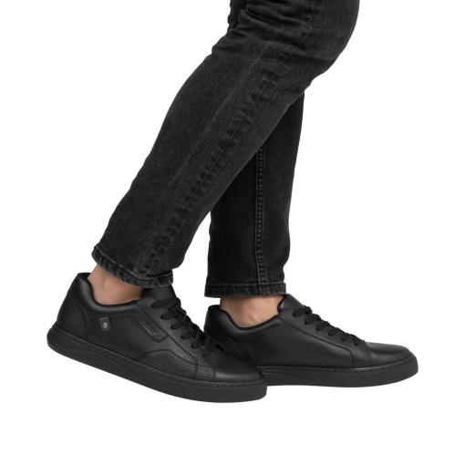 Pantofi barbati casual, piele naturala, B9912-00, negru - Img 2