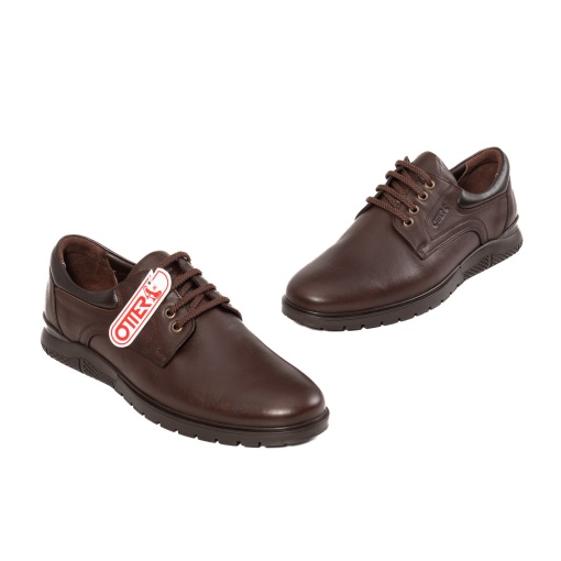 Pantofi barbati casual, piele naturala, OT555 C4 maro inchis - Img 2