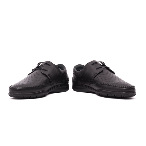 Pantofi bărbați de vară Otter OTA 11 01-N din piele naturală,negru - Img 5