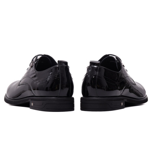 Pantofi barbati din piele naturala lacuita, Otter, E6E640001 01-L, negru - Img 6