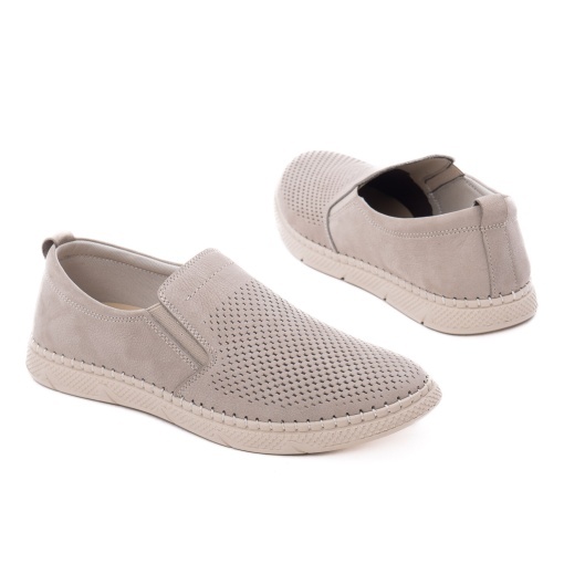 Pantofi barbati din piele naturala nabuc, Otter OT1822 50-2, gri deschis - Img 3